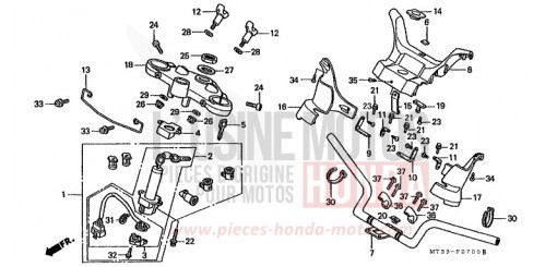 TUYAU DE GUIDON/PONT SUPERIEUR ST1100L de 1990